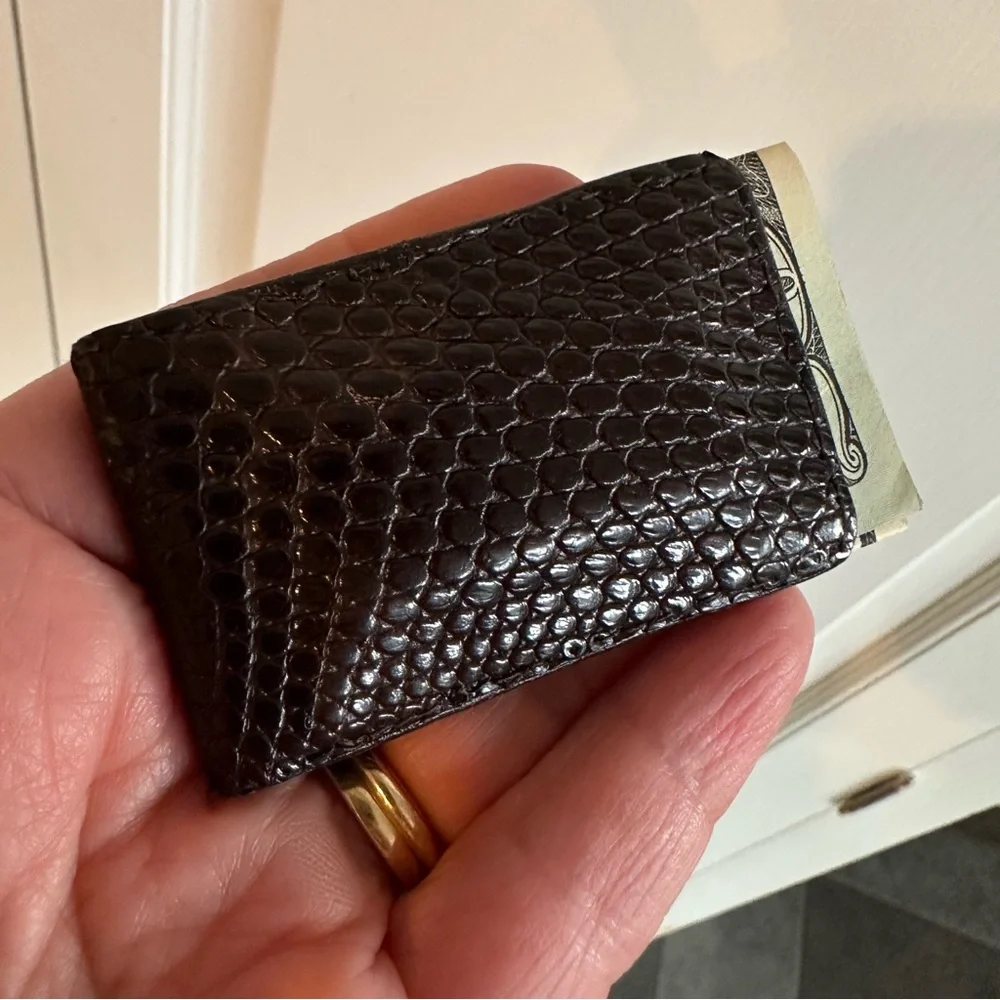 Vintage Brown Leather Money Clip